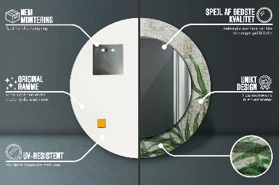 Espelho decorativo redondo Folhas de samambaia