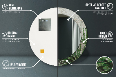 Espelho decorativo redondo Folhas de samambaia