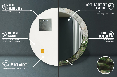 Espelho decorativo redondo Folhas de samambaia