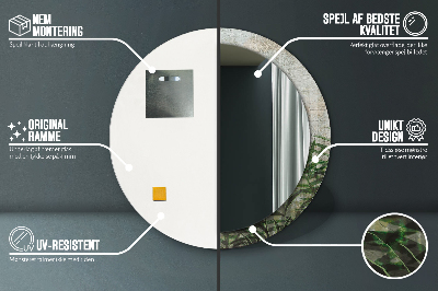 Espelho decorativo redondo Folhas de samambaia