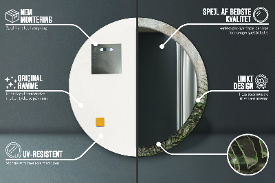 Espelho decorativo redondo Folhas de samambaia