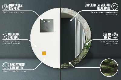 Espelho decorativo redondo Folhas de samambaia