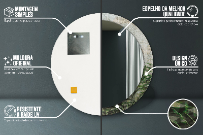 Espelho decorativo redondo Folhas de samambaia