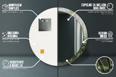 Espelho decorativo redondo Folhas de samambaia