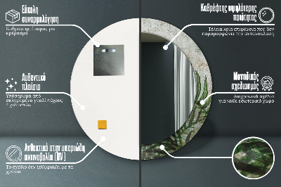 Espelho decorativo redondo Folhas de samambaia