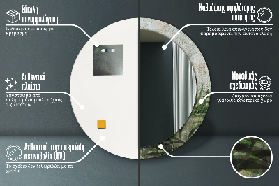 Espelho decorativo redondo Folhas de samambaia