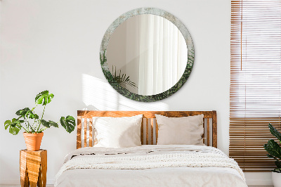 Espelho decorativo redondo Folhas de samambaia