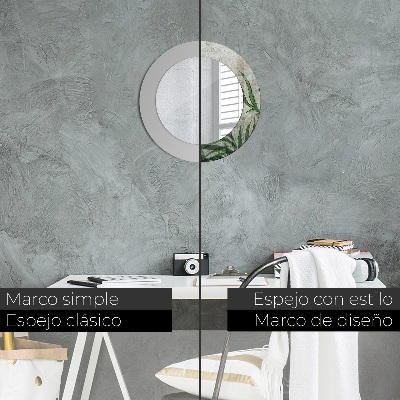 Espelho decorativo redondo Folhas de samambaia