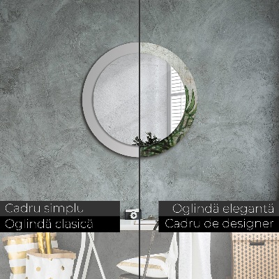 Espelho decorativo redondo Folhas de samambaia