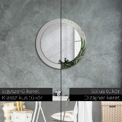 Espelho decorativo redondo Folhas de samambaia