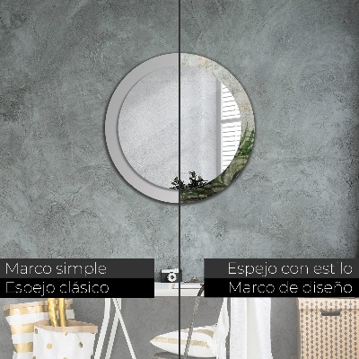 Espelho decorativo redondo Folhas de samambaia