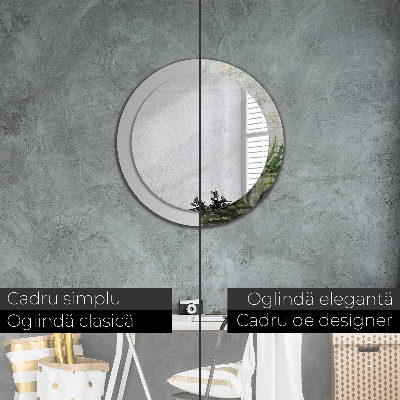 Espelho decorativo redondo Folhas de samambaia