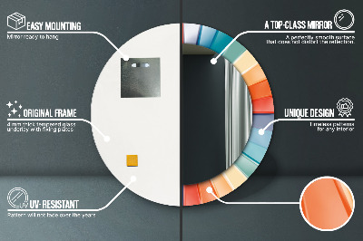 Espelho decorativo redondo Listras concêntricas radiais