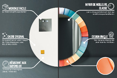 Espelho decorativo redondo Listras concêntricas radiais