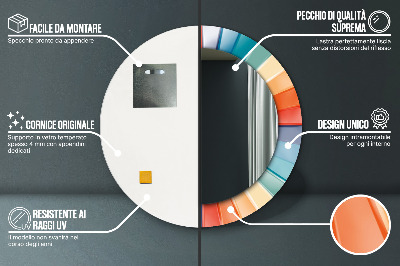Espelho decorativo redondo Listras concêntricas radiais