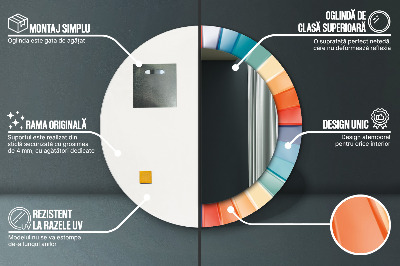 Espelho decorativo redondo Listras concêntricas radiais
