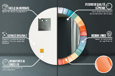Espelho decorativo redondo Listras concêntricas radiais