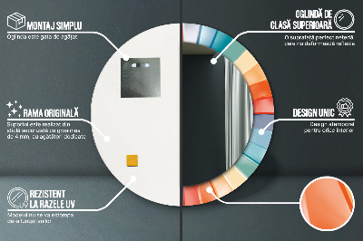 Espelho decorativo redondo Listras concêntricas radiais