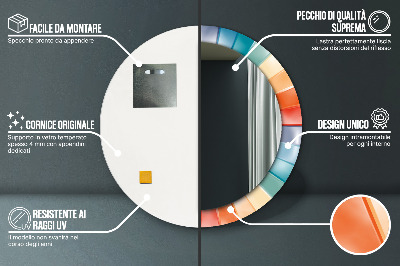 Espelho decorativo redondo Listras concêntricas radiais