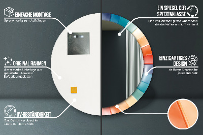 Espelho decorativo redondo Listras concêntricas radiais