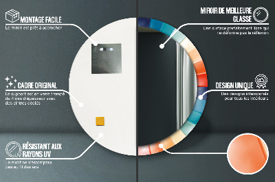 Espelho decorativo redondo Listras concêntricas radiais
