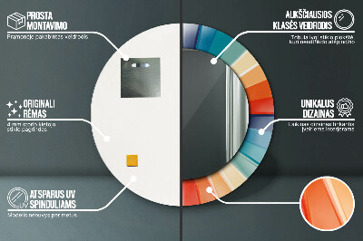 Espelho decorativo redondo Listras concêntricas radiais