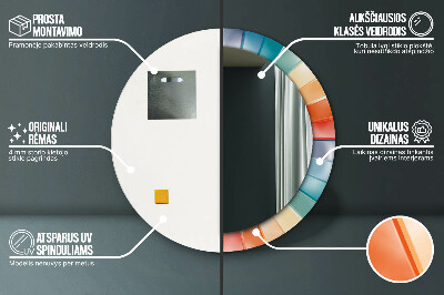 Espelho decorativo redondo Listras concêntricas radiais