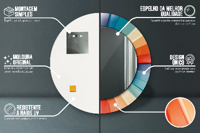 Espelho decorativo redondo Listras concêntricas radiais