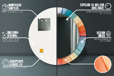 Espelho decorativo redondo Listras concêntricas radiais