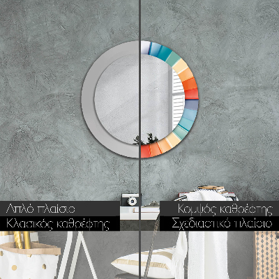 Espelho decorativo redondo Listras concêntricas radiais