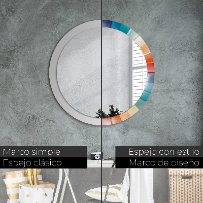 Espelho decorativo redondo Listras concêntricas radiais