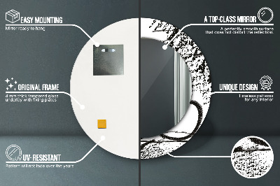 Espelho redondo decorativo Padrão de grafite