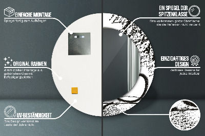 Espelho redondo decorativo Padrão de grafite