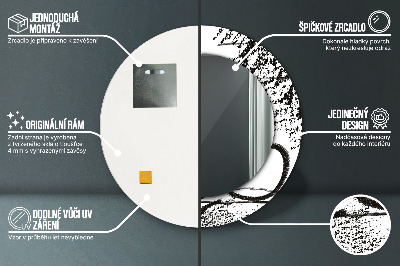 Espelho redondo decorativo Padrão de grafite