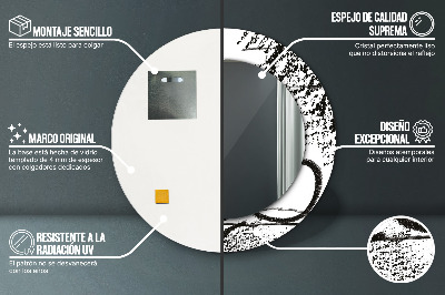 Espelho redondo decorativo Padrão de grafite