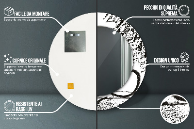 Espelho redondo decorativo Padrão de grafite