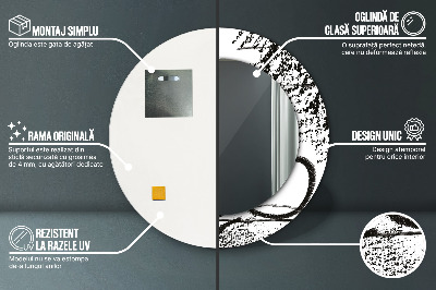 Espelho redondo decorativo Padrão de grafite