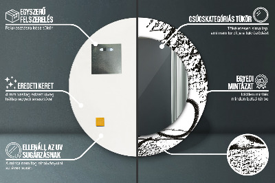 Espelho redondo decorativo Padrão de grafite