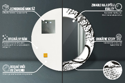 Espelho redondo decorativo Padrão de grafite