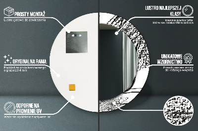 Espelho redondo decorativo Padrão de grafite