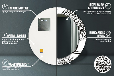 Espelho redondo decorativo Padrão de grafite