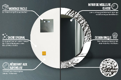 Espelho redondo decorativo Padrão de grafite