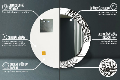 Espelho redondo decorativo Padrão de grafite