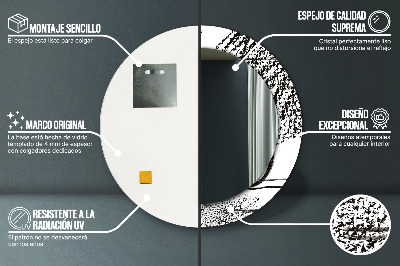 Espelho redondo decorativo Padrão de grafite