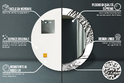 Espelho redondo decorativo Padrão de grafite