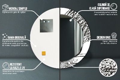 Espelho redondo decorativo Padrão de grafite