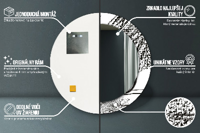 Espelho redondo decorativo Padrão de grafite