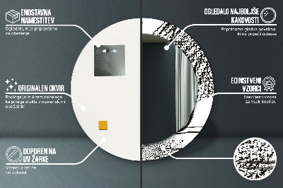 Espelho redondo decorativo Padrão de grafite