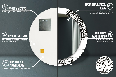 Espelho redondo decorativo Padrão de grafite