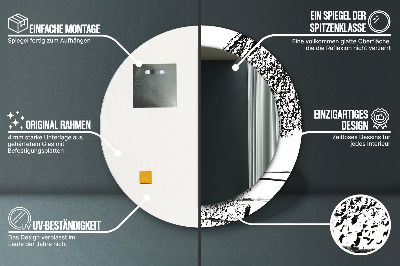 Espelho redondo decorativo Padrão de grafite